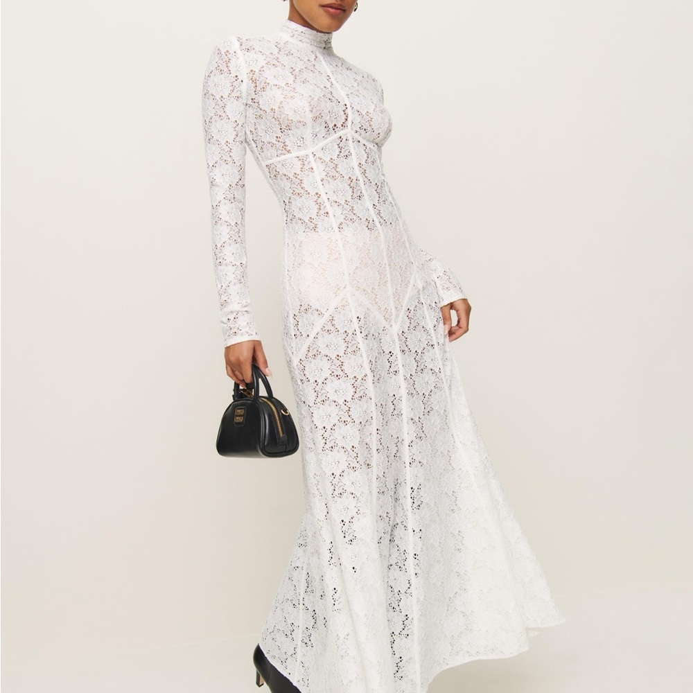 Reformation White Lace Wedding Dress